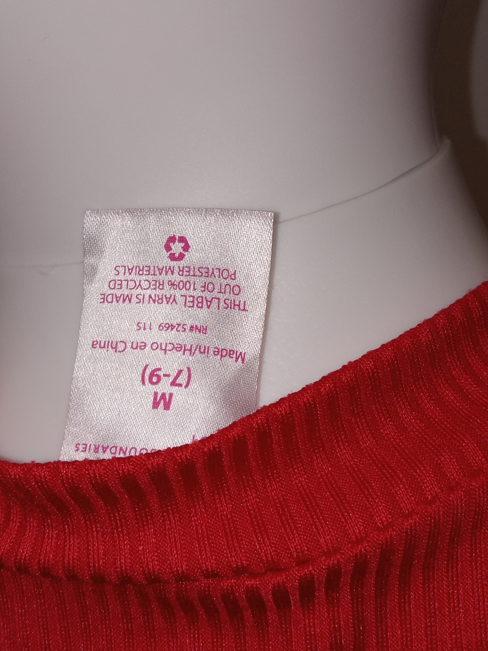 Red Buckle-Accent Ribbed Tee - Picture 5 of 5